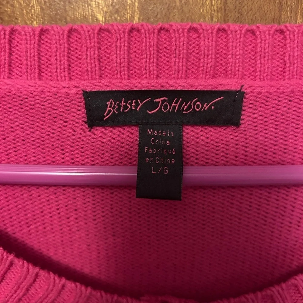 Betsey Johnson Pink Marilyn Monroe Cropped Cardigan Sweater Y2K